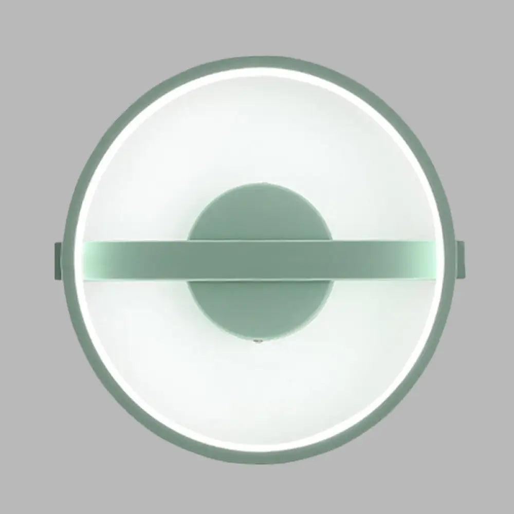 Minimalist Led Acrylic Wall Lamp In Green - White/Warm Light 12.5/16.5 Dia