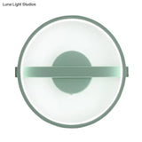 Minimalist Led Acrylic Wall Lamp In Green - White/Warm Light 12.5/16.5 Dia