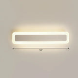Minimalist Led Bar Vanity Light For Bathroom - White Acrylic Wall Mount / 16 Third Gear