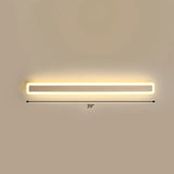 Minimalist Led Bar Vanity Light For Bathroom - White Acrylic Wall Mount / 39 Warm