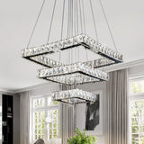 Minimalist Led Black Crystal Ceiling Chandelier Pendant Light Fixture