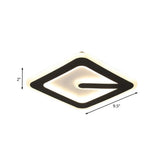 Minimalist Led Black Flush Ceiling Light With Acrylic Rhombus Design Perfect For Corridor Lighting