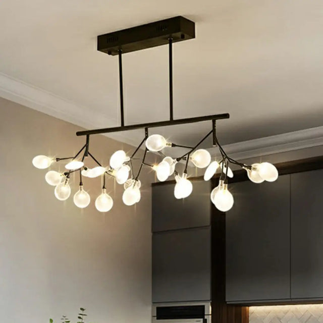 Minimalist Led Ceiling Light: Acrylic Firefly Island Fixture For Dining Room Black