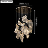 Minimalist Led Ceiling Light - Brass Finish Paper Sheet Inspired Pendant With Acrylic Shade