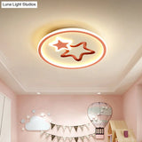 Minimalist Led Ceiling Light - White/Blue Star Flush Mount For Living Room