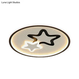 Minimalist Led Ceiling Light - White/Blue Star Flush Mount For Living Room