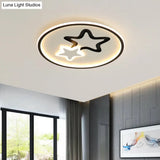 Minimalist Led Ceiling Light - White/Blue Star Flush Mount For Living Room