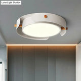 Minimalist Led Ceiling Mount Light - Round Metal Flush Fixture For Bedroom Lighting