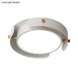 Minimalist Led Ceiling Mount Light - Round Metal Flush Fixture For Bedroom Lighting