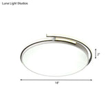 Minimalist Led Corridor Flush Mount Light Fixture - White Lamp With Circular Acrylic Shade