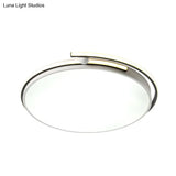 Minimalist Led Corridor Flush Mount Light Fixture - White Lamp With Circular Acrylic Shade