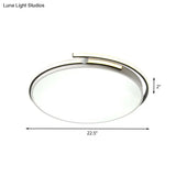 Minimalist Led Corridor Flush Mount Light Fixture - White Lamp With Circular Acrylic Shade