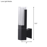 Minimalist Led Courtyard Wall Lamp In Black With Warm/White Light And Acrylic 1/2 Head Sconce