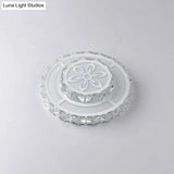Minimalist Led Crystal Flush Mount Ceiling Lamp With Acrylic Geometry And Floral Pattern