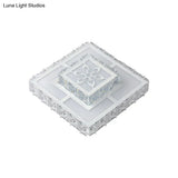 Minimalist Led Crystal Flush Mount Ceiling Lamp With Acrylic Geometry And Floral Pattern