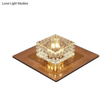 Minimalist Led Crystal Flush Mount For Corridor Lighting