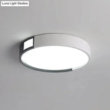 Minimalist Led Flush Light In Black-White Design With Multiple Shapes And Warm/White Options