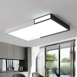 Minimalist Led Flush Light In Black-White Design With Multiple Shapes And Warm/White Options White
