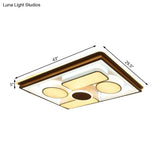Minimalist Led Flush Light In Brown With Acrylic Shade - Round/Rectangular Ceiling Lighting Fixture