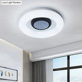 Minimalist Led Flush Mount Ceiling Light - Circular Acrylic Silver/Grey/Black Ideal For Hotels