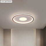 Minimalist Led Flush Mount Ceiling Light Disk-Shaped Ultrathin Acrylic In Black/Gold For Bedroom