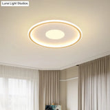 Minimalist Led Flush Mount Ceiling Light Disk-Shaped Ultrathin Acrylic In Black/Gold For Bedroom