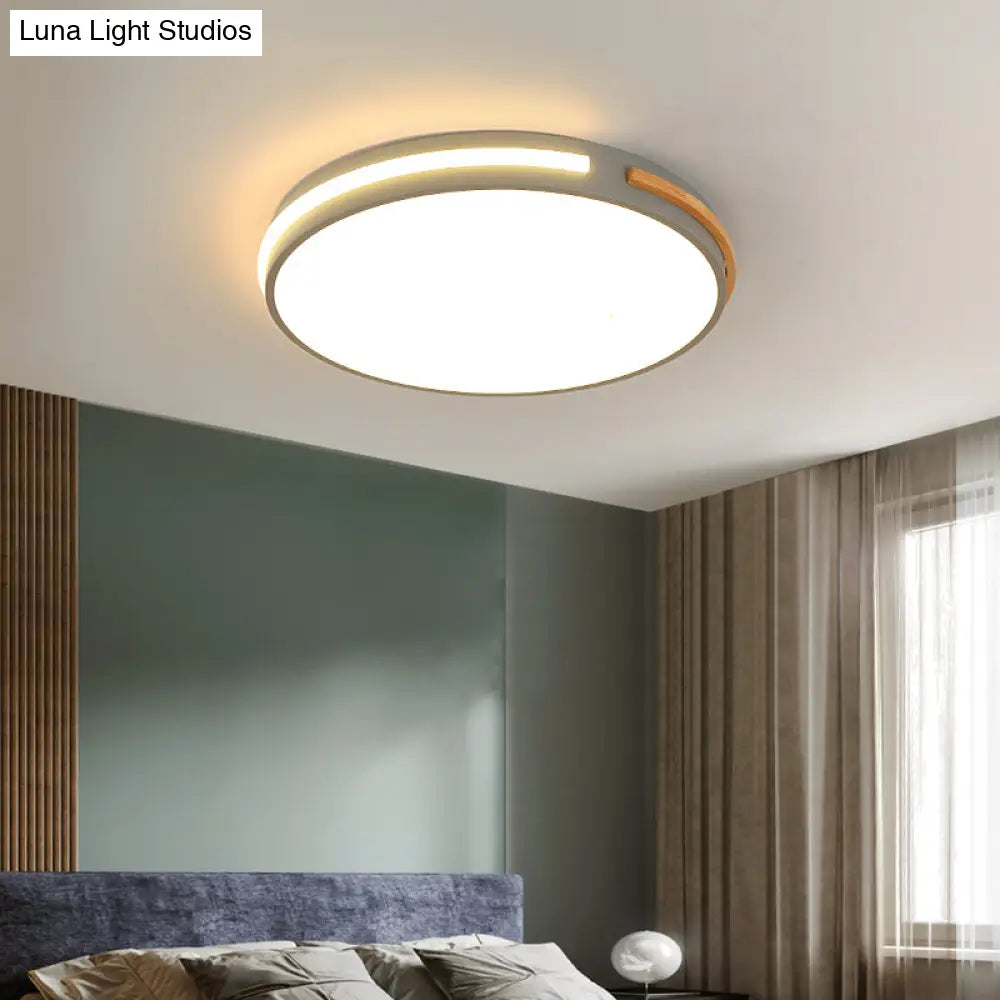 Minimalist Led Flush Mount Ceiling Light With Round Acrylic Shade - Bedroom Lighting Fixture