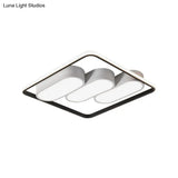 Minimalist Led Flush Mount Ceiling Light With Square Black And White Frame