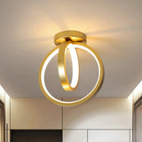 Minimalist Led Flush Mount Light For Hallways - Circular Black/Gold Warm/White