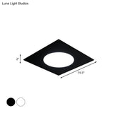 Minimalist Led Flush Mount Light In Metallic Squared Design With White/Warm