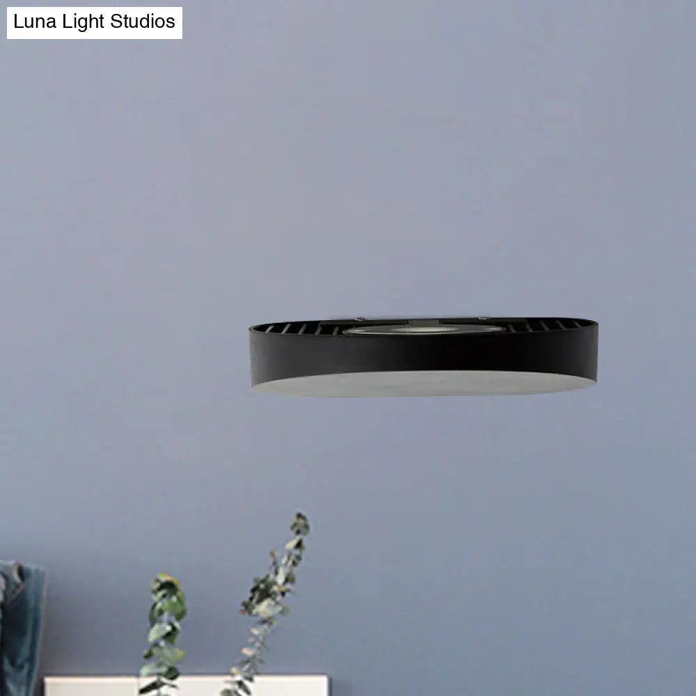 Minimalist Led Flush Wall Sconce In Aluminum With Black Grey Or White Finish - Ideal For Corridors