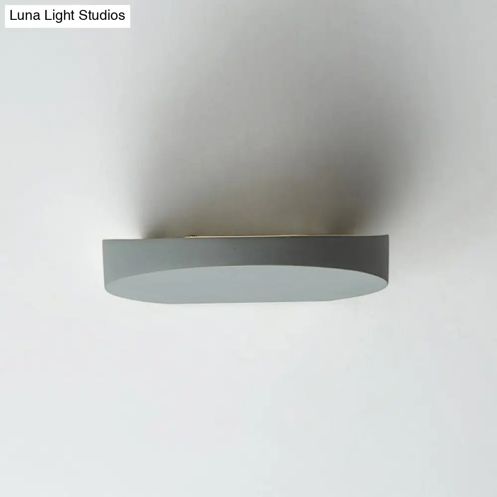 Minimalist Led Flush Wall Sconce In Aluminum With Black Grey Or White Finish - Ideal For Corridors
