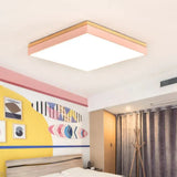 Minimalist Led Flushmount Light For Children’s Bedroom - Square Acrylic Close To Ceiling Fixture