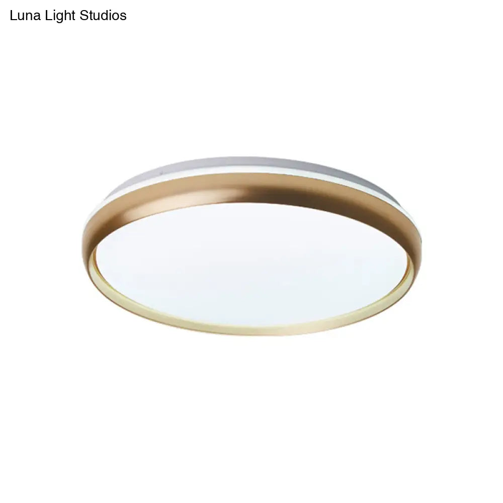 Minimalist Led Flushmount With Acrylic Shade - Black/Gold/Silver Flush Lighting For Living Room