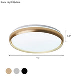 Minimalist Led Flushmount With Acrylic Shade - Black/Gold/Silver Flush Lighting For Living Room