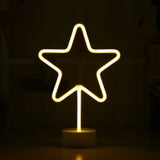 Minimalist Led Geometry Frame Mini Nightstand Lamp - White Plastic Wall Night Light / Star