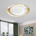 Minimalist Led Gold Dual Ring Flush Mount Lamp In Warm/White Light / 16.5’ White