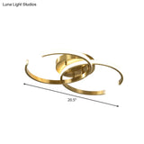 Minimalist Led Gold Flush Mount Ceiling Light For Bedroom - Acrylic Dual C - Shape Flushmount
