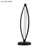 Minimalist Led Night Table Lamp - White/Black Oblong Design With Acrylic Shade And White/Warm Light