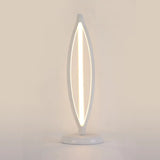 Minimalist Led Night Table Lamp - White/Black Oblong Design With Acrylic Shade And White/Warm Light