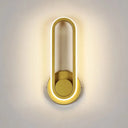 Minimalist Led Oval Wall Sconce Light For Living Room - Stylish Metal Mount Lighting Gold / White