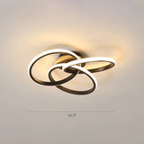 Minimalist Led Ring Flush Mount Ceiling Light For Bedrooms With Interlocking Acrylic Design Black /