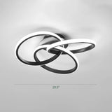 Minimalist Led Ring Flush Mount Ceiling Light For Bedrooms With Interlocking Acrylic Design Black /