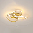 Minimalist Led Ring Flush Mount Ceiling Light For Bedrooms With Interlocking Acrylic Design Gold /