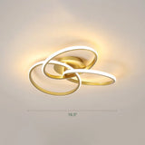 Minimalist Led Ring Flush Mount Ceiling Light For Bedrooms With Interlocking Acrylic Design Gold /