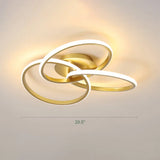 Minimalist Led Ring Flush Mount Ceiling Light For Bedrooms With Interlocking Acrylic Design Gold /