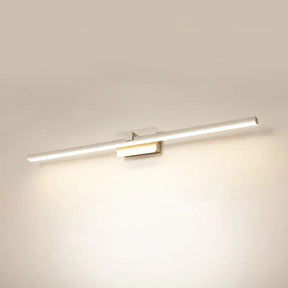 Minimalist Led Sconce For Powder Room Wall - Linear Metal Design White / Small Warm