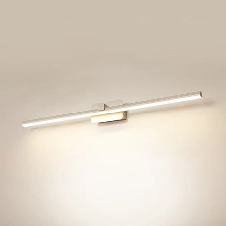 Minimalist Led Sconce For Powder Room Wall - Linear Metal Design White / Small Warm