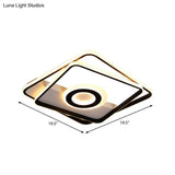 Minimalist Led Square Ceiling Flush Light - 16’/19.5’/23.5’/35.5’ Wide Warm/White