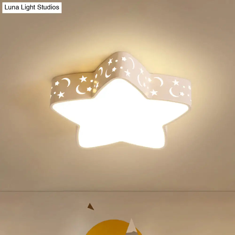 Minimalist Led Star Flush Mount Ceiling Light For Bedrooms